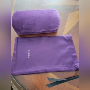 Gucci Purple Sunglasses Case with Drawstring Pouch